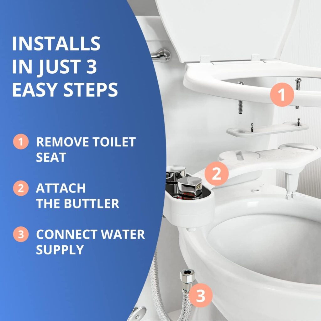 Clear Rear Bidet Attachment for Toilet - Elevate Your Bathroom w/Our Self-Cleaning Bidet, FSA HSA Eligible - Ultimate Bidet Toilet Seat Experience, Toilet Accessories For Hygiene - Toilet Bidet