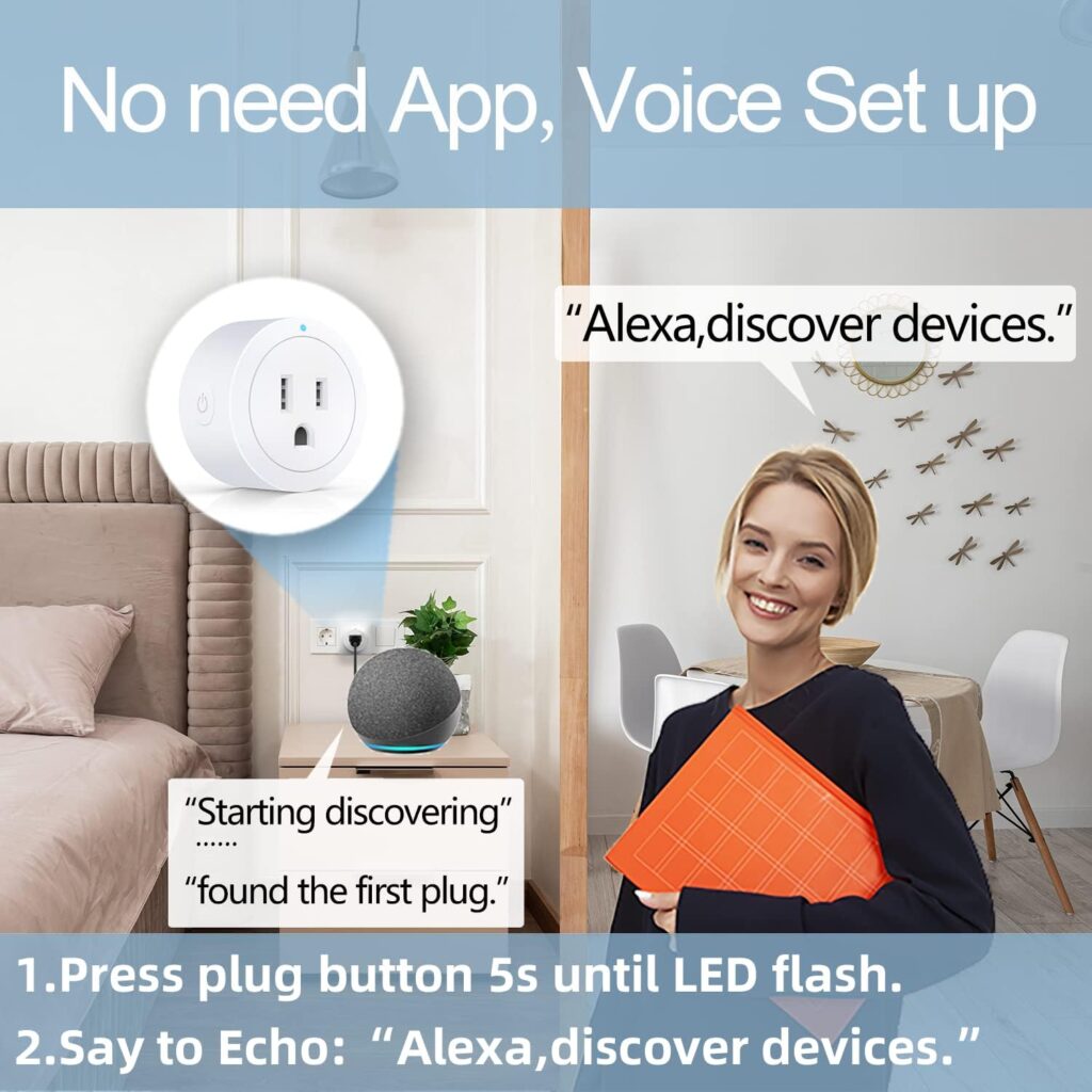 Alexa Smart Plug Exioty, Simple Set Up with One Voice Command, “Amazon Alexa” APP Remote Control, Voice Control, Timer  Schedulete, Stable Connection, Bluetooth Mesh, Require Alexa Echo（4 Pack）