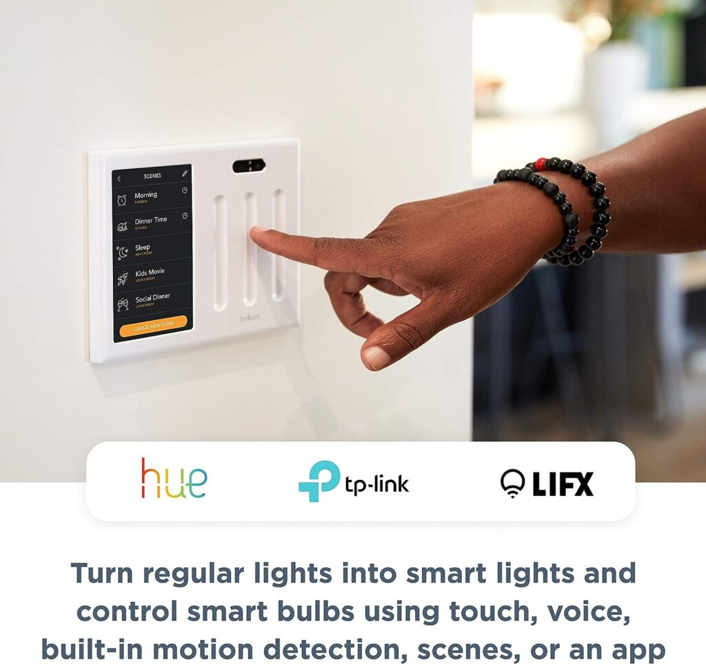 Brilliant Smart Home Control (1-Switch Panel) — Alexa Built-In  Compatible with Ring, Sonos, Hue, Google Nest, Wemo, SmartThings, Apple HomeKit — In-Wall Touchscreen Control for Lights, Music,  More