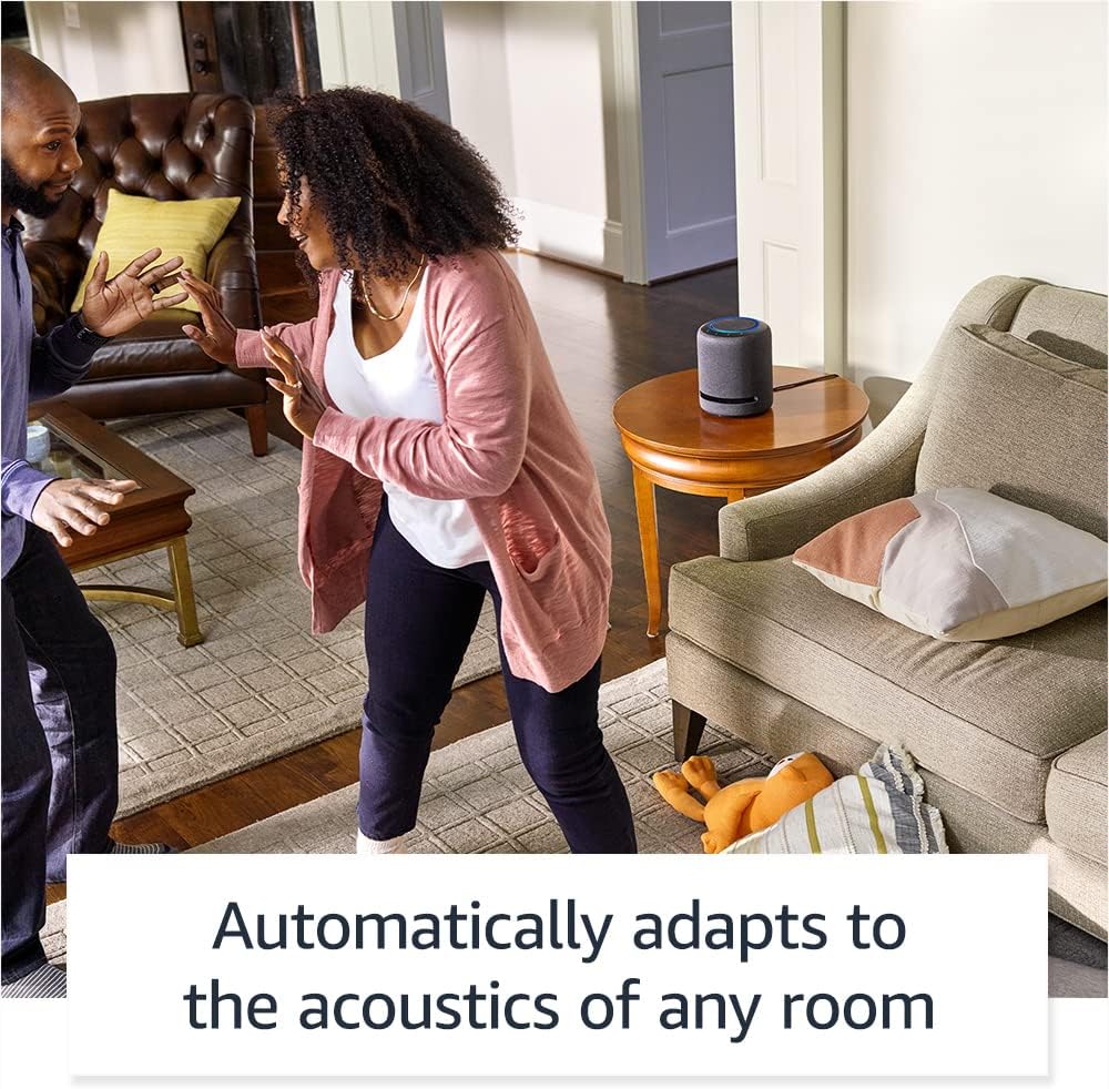 Echo Studio | Our best-sounding smart speaker ever - With Dolby Atmos, spatial audio processing technology, and Alexa | Charcoal