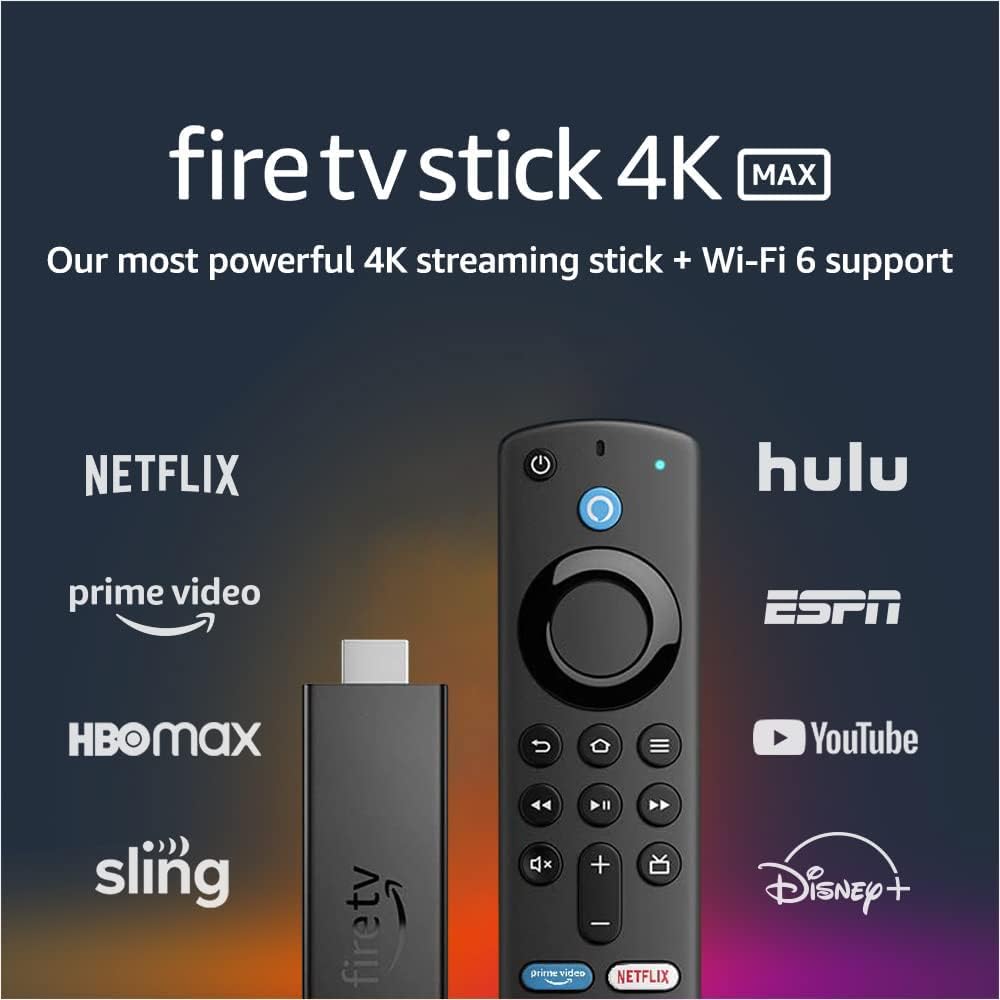 Fire TV Stick 4K Max streaming device, Wi-Fi 6, Alexa Voice Remote (includes TV controls)