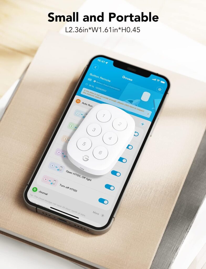 GoveeLife Wireless Mini Smart 6 Button Sensor, Group Control Multiple Devices, Versatile Control Button, Battery Powered, Supports Most Govee Smart Products
