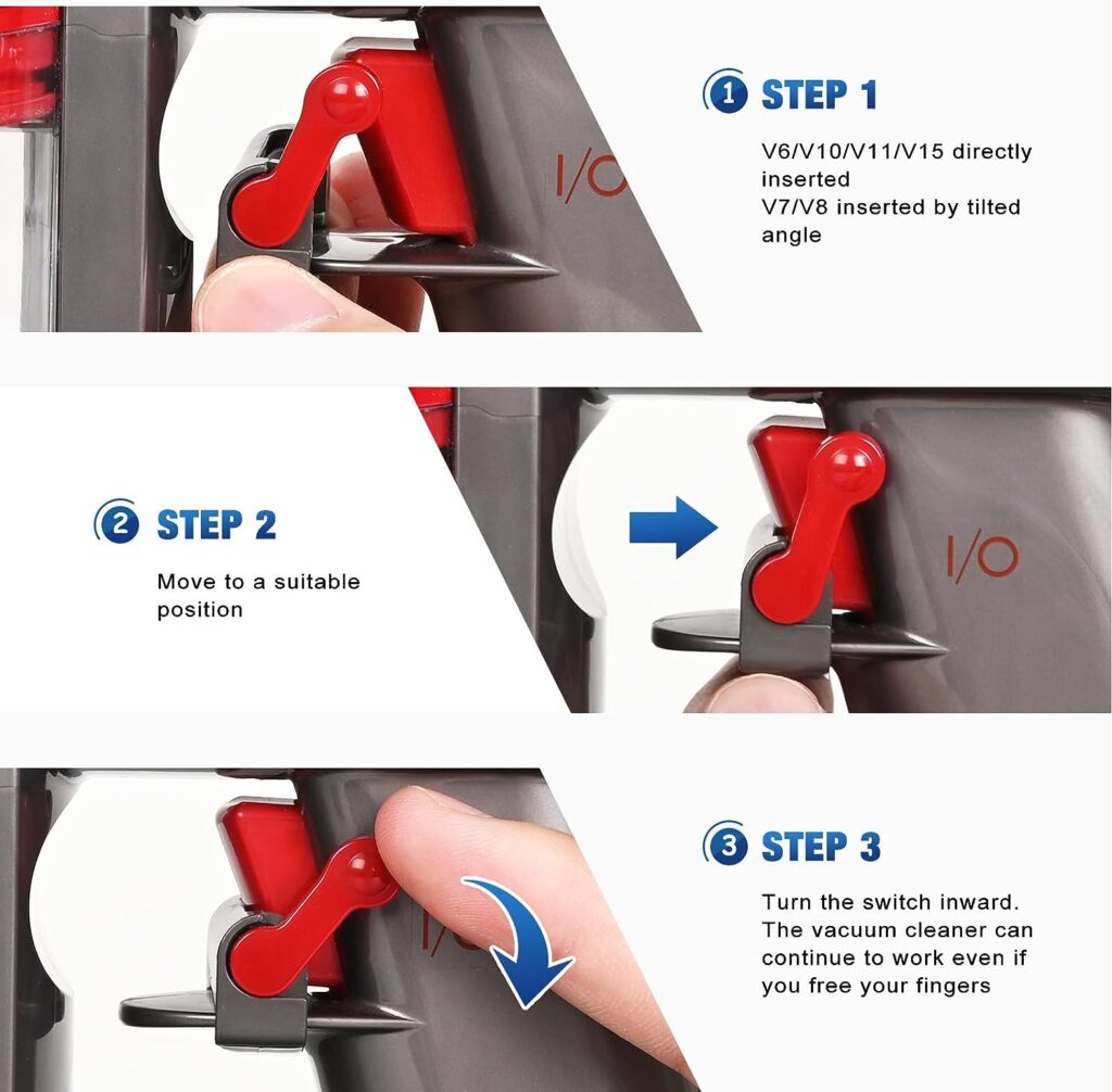 Sealegend Power Button On/Off Control Clamp Compatible with Dyson Vacumm Attachment Dyson Trigger Lock Compatible with Dyson V7 V8 V10 V12 V15 etc Cordless Vacuum Dyson Accessories Smart Home Gadgets