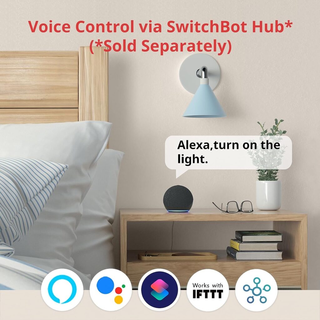 SwitchBot Smart Switch Button Pusher - Fingerbot for Automatic Light Switch, Timer and APP Bluetooth Remote Control, Works with Alexa, Google Home, IFTTT When Paired with SwitchBot Hub (White)