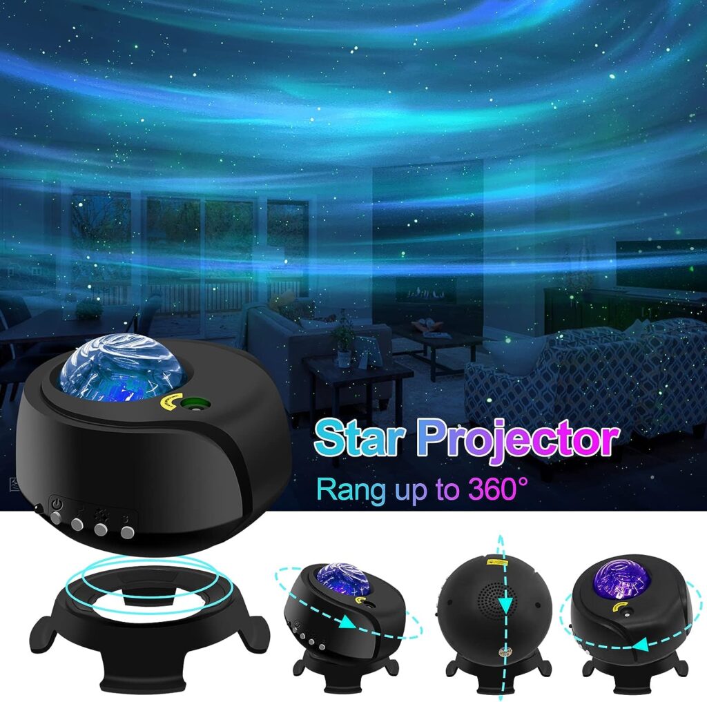 The Largest Coverage Area Galaxy Lights Projector 2.0, FLITI Star Projector, with Changing Nebula and Galaxy Shapes Galaxy Night Light