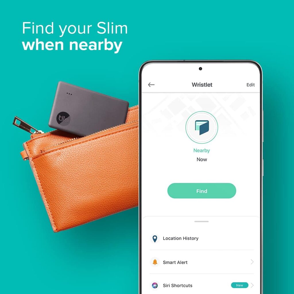 Tile Slim 1-Pack. Thin Bluetooth Tracker, Wallet Finder and Item Locator for Wallet, Luggage Tags and More; Up to 250 ft. Range. Water-Resistant. Phone Finder. iOS and Android Compatible.