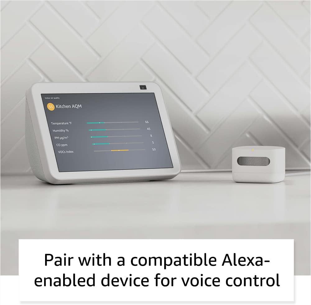 Amazon Smart Air Quality Monitor – Know your air, Works with Alexa– A Certified for Humans Device