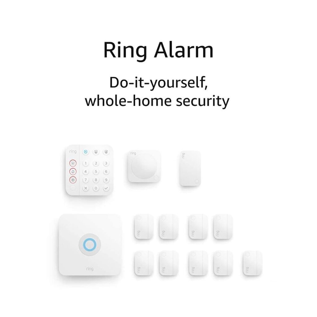 Certified Refurbished Ring Alarm 13-piece kit (2nd Gen) – home security system with optional 24/7 professional monitoring – Works with Alexa