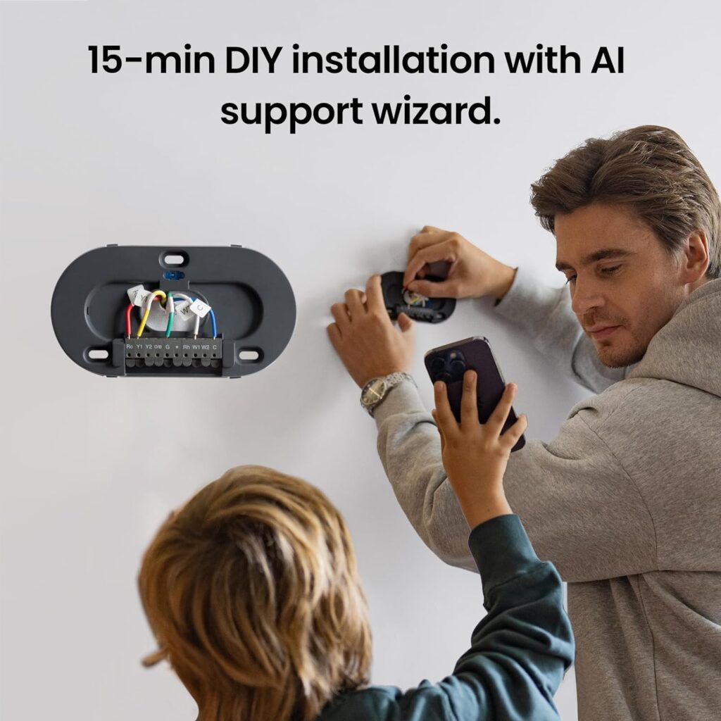 Degrii Smart Thermostat with Energy Saving, Programmable WiFi Thermostat DIY Installation in 15 mins, Compatible with Alexa and Google Assistant.