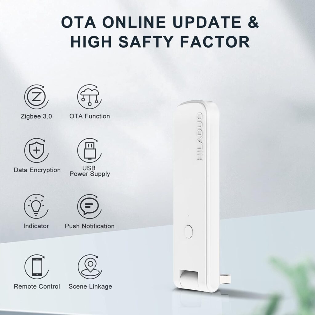 HILADUO Tuya ZigBee Hub USB Smart Gateway Wireless Smart Home Bridge Remote Controller, Voice Control Compatible with Alexa  Google Assistant, Work with Tuya ZigBee Smart Device