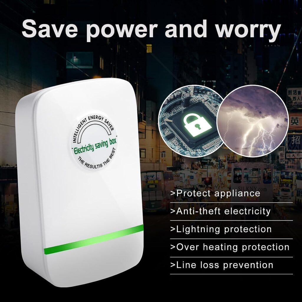 Jzyliti Pro Power Saver Power Saver Electricity Saving Device Save Electricity Electricity Saving Box Household Office Market Device Electric US Plug 90V-250V 30KW 4 Pack, Green