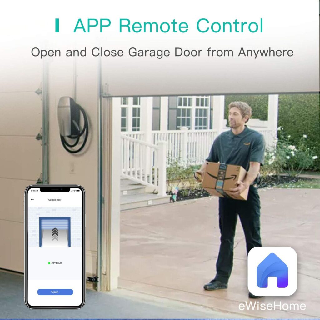 Lomota Smart WiFi Garage Door Opener Remote, Tuya Smart Life App Control, Work with Google Assistant,Multiple Notification Modes, No Hub Needed