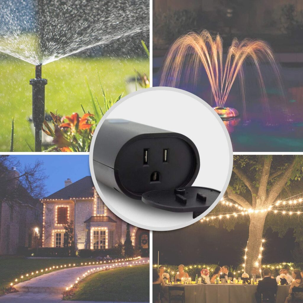 Minoston Outdoor Smart Plug, Heavy Duty WiFi Outlet, Compatible with Alexa, Google Home, IP65 Weatherproof, Timer  Countdown by Smart Life APP, No Hub Required, FCC Certified, 2 Pack(MP22W)