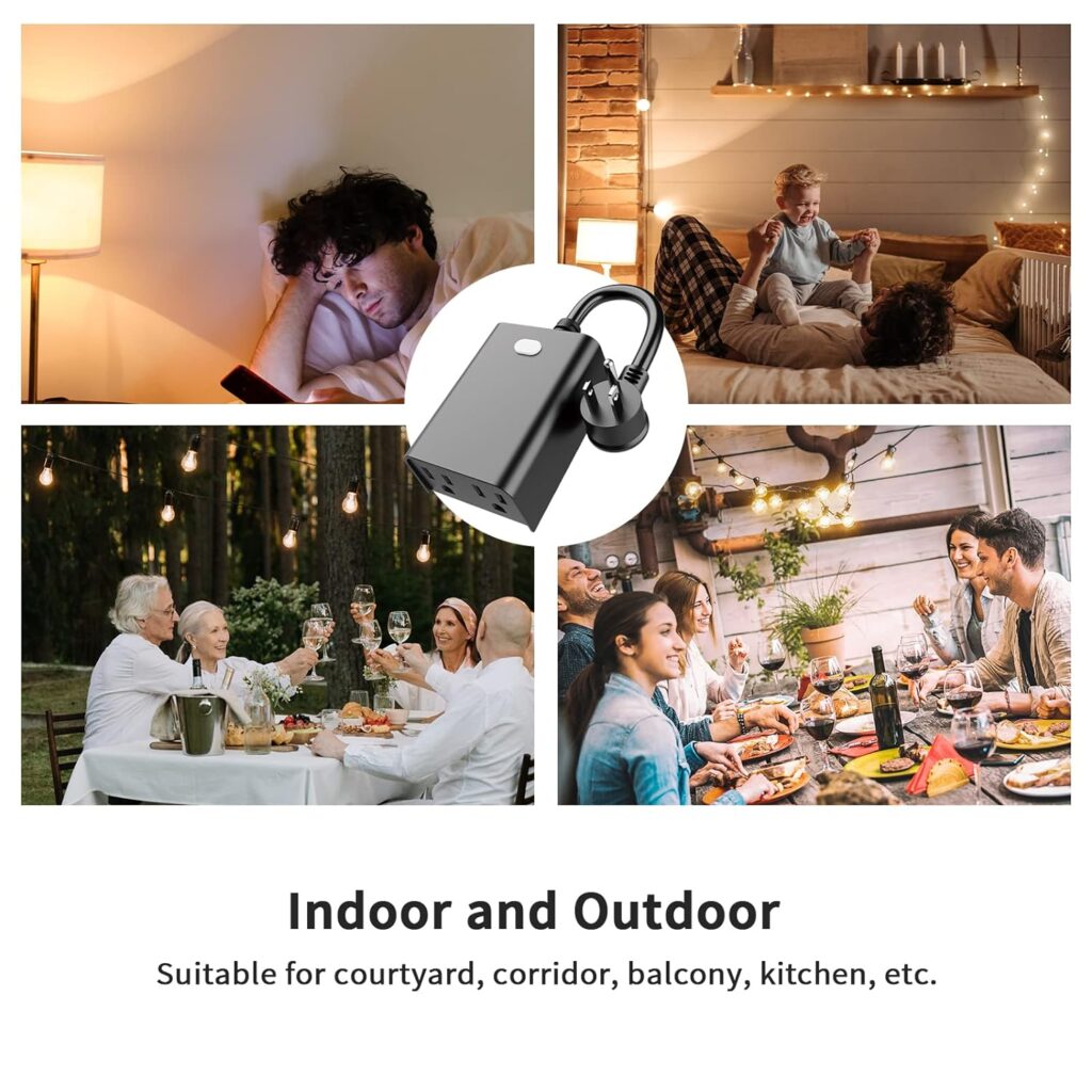 Minoston Outdoor Smart Plug, Heavy Duty WiFi Outlet, Compatible with Alexa, Google Home, IP65 Weatherproof, Timer  Countdown by Smart Life APP, No Hub Required, FCC Certified, 2 Pack(MP22W)