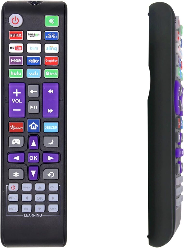 MYHGRC Universal Remote for All Roku TV(Onn/JVC/RCA/Philips/Element/LG/TCL/Hitachi/Hisense and More), Roku Box/Player/Express, Bose Wave I/II/III/IV and Apple 1/2/3 Generations [NOT for Roku Stick]