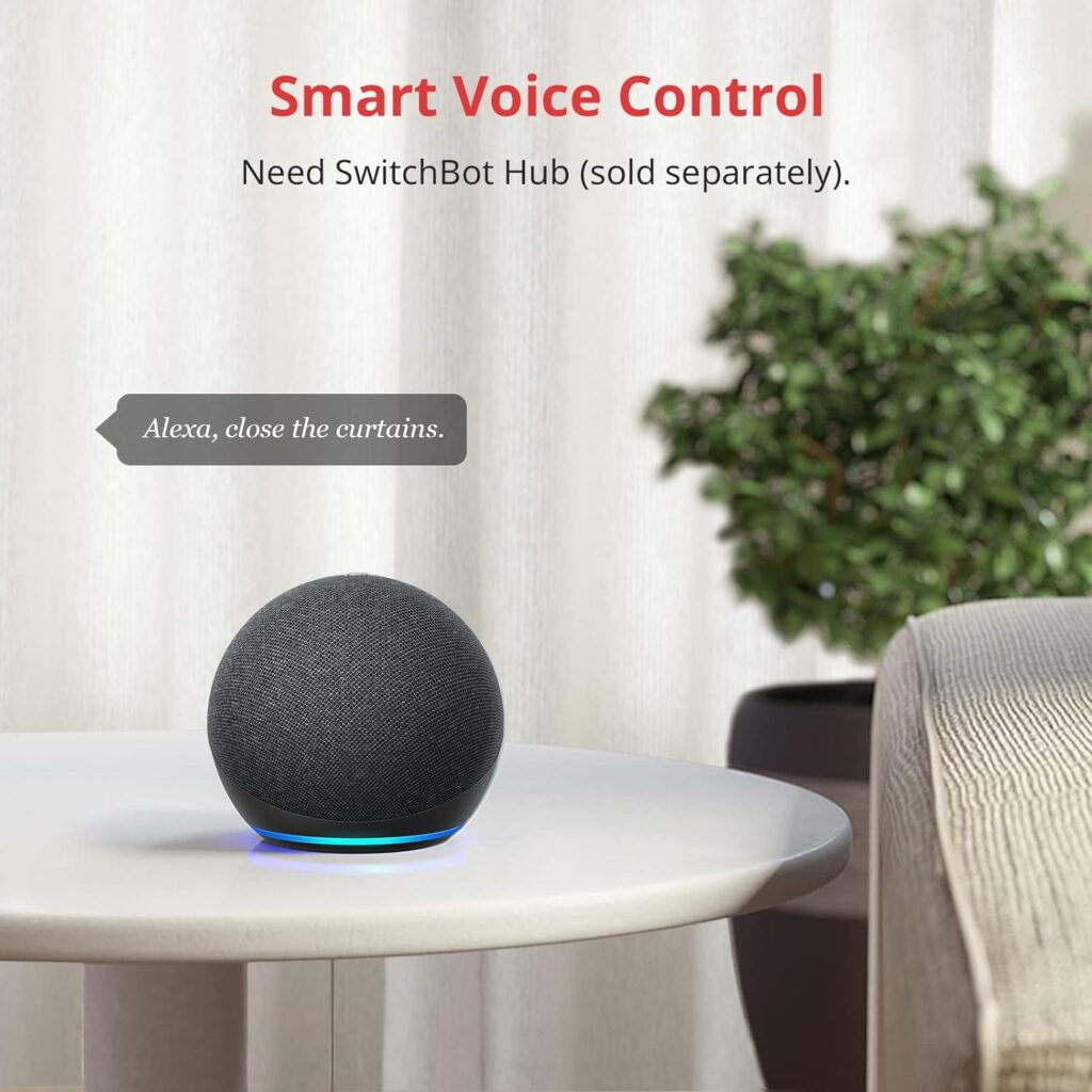 SwitchBot Curtain Smart Electric Motor - Wireless App or Automate Timer Control, Use SwitchBot Hub to be Compatible with Alexa, Google Home, HomePod, IFTTT (U-Rail, White)