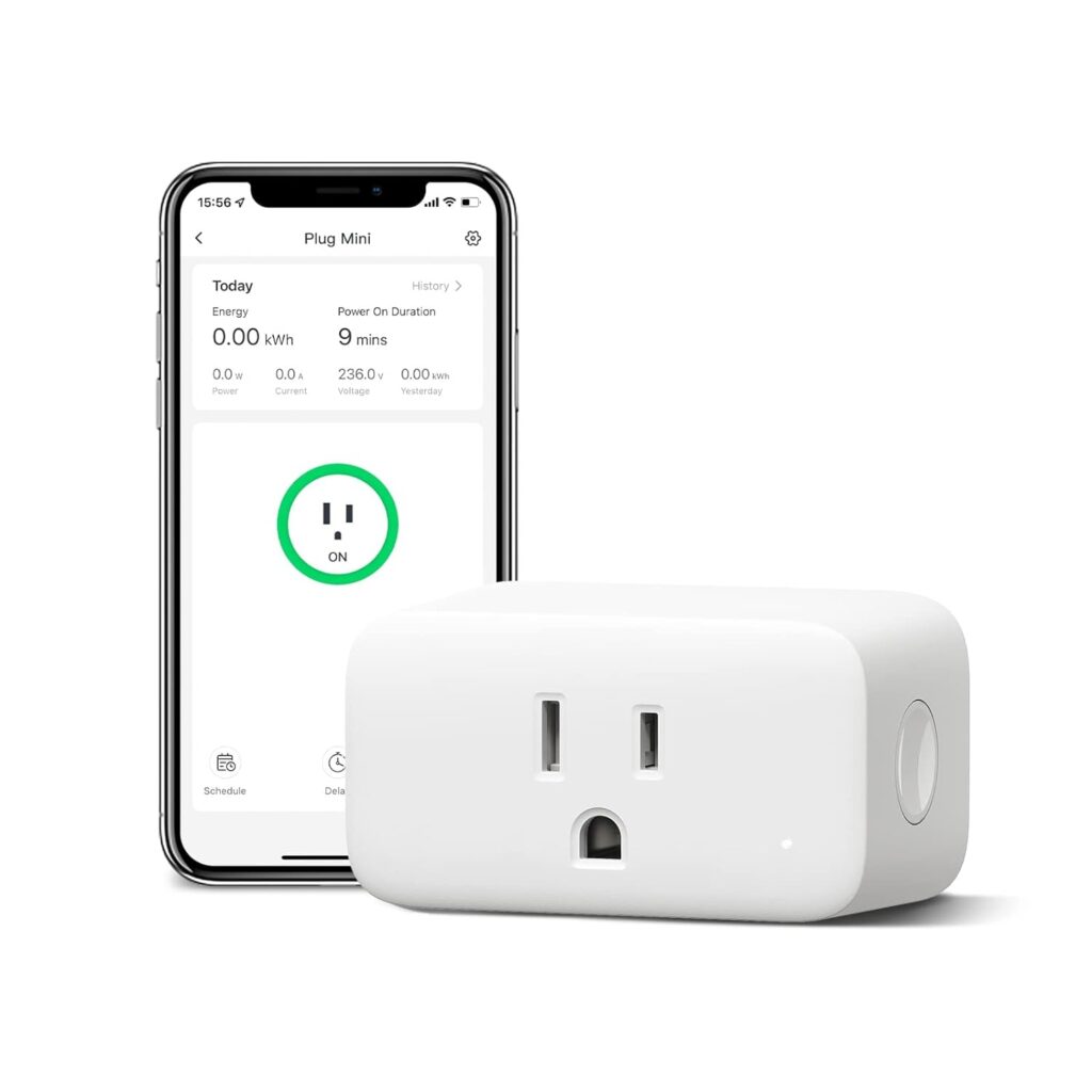 SwitchBot Smart Plug Mini 15A, Energy Monitor, Smart Home WiFi(2.4GHz)  Bluetooth Outlet Compatible with Alexa  Google Home, APP Remote Control  Timer Function for Home Automation, No Hub Required