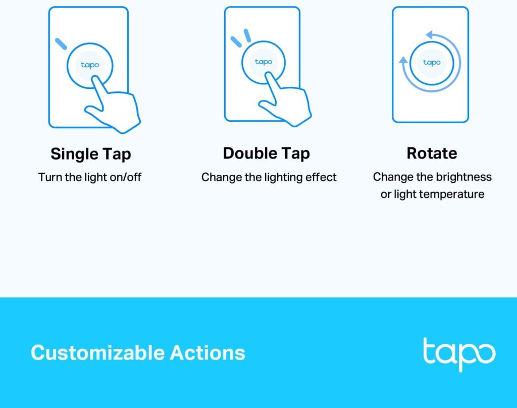 TP-Link Tapo Smart Button | Remote Dimmer Switch | Wireless Control of Tapo Smart Devices | 3-Way Control | Tap  Rotate | Tapo HUB Required | 1 Year+ Battery Life | (Tapo S200D)